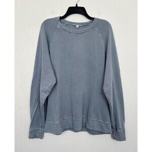James Perse Supima Cotton Raglan Crewneck Sweatshirt Gray Blue Women's 3 (Large)